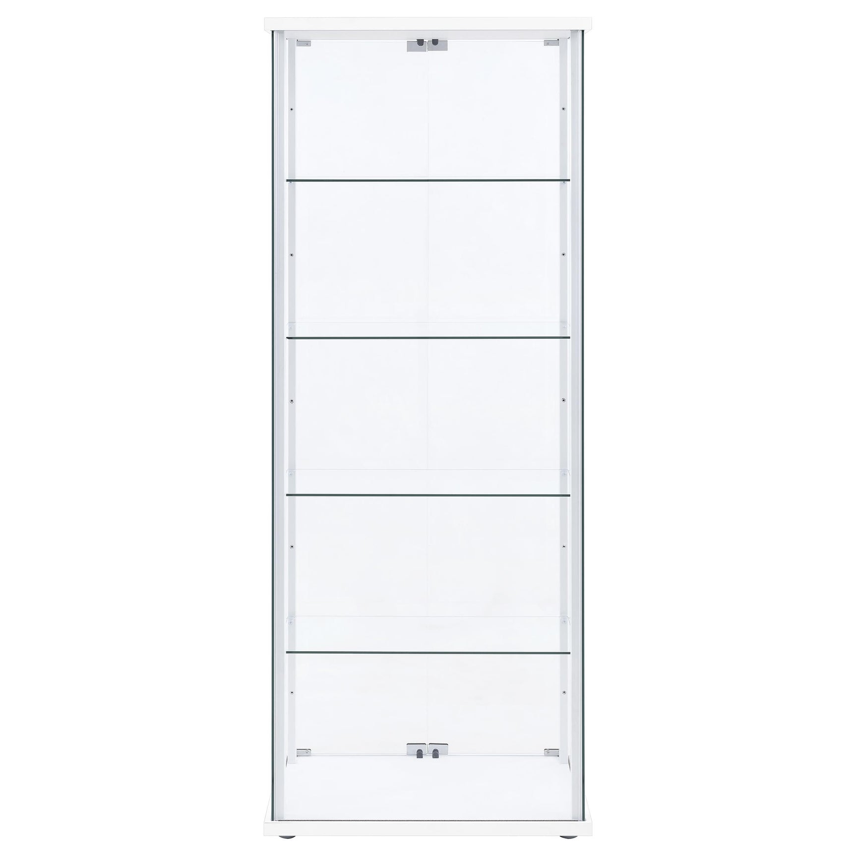Delphinium White 4-Shelf Clear Glass Curio Display Cabinet - Ornate Home