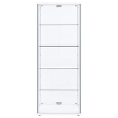 Delphinium White 4-Shelf Clear Glass Curio Display Cabinet - Ornate Home