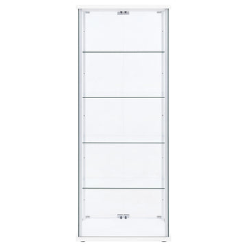 Delphinium White 4-Shelf Clear Glass Curio Display Cabinet - Ornate Home