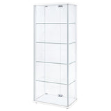 Delphinium White 4-Shelf Clear Glass Curio Display Cabinet - Ornate Home