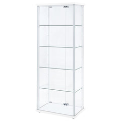Delphinium White 4-Shelf Clear Glass Curio Display Cabinet - Ornate Home