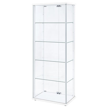 Delphinium White 4-Shelf Clear Glass Curio Display Cabinet - Ornate Home