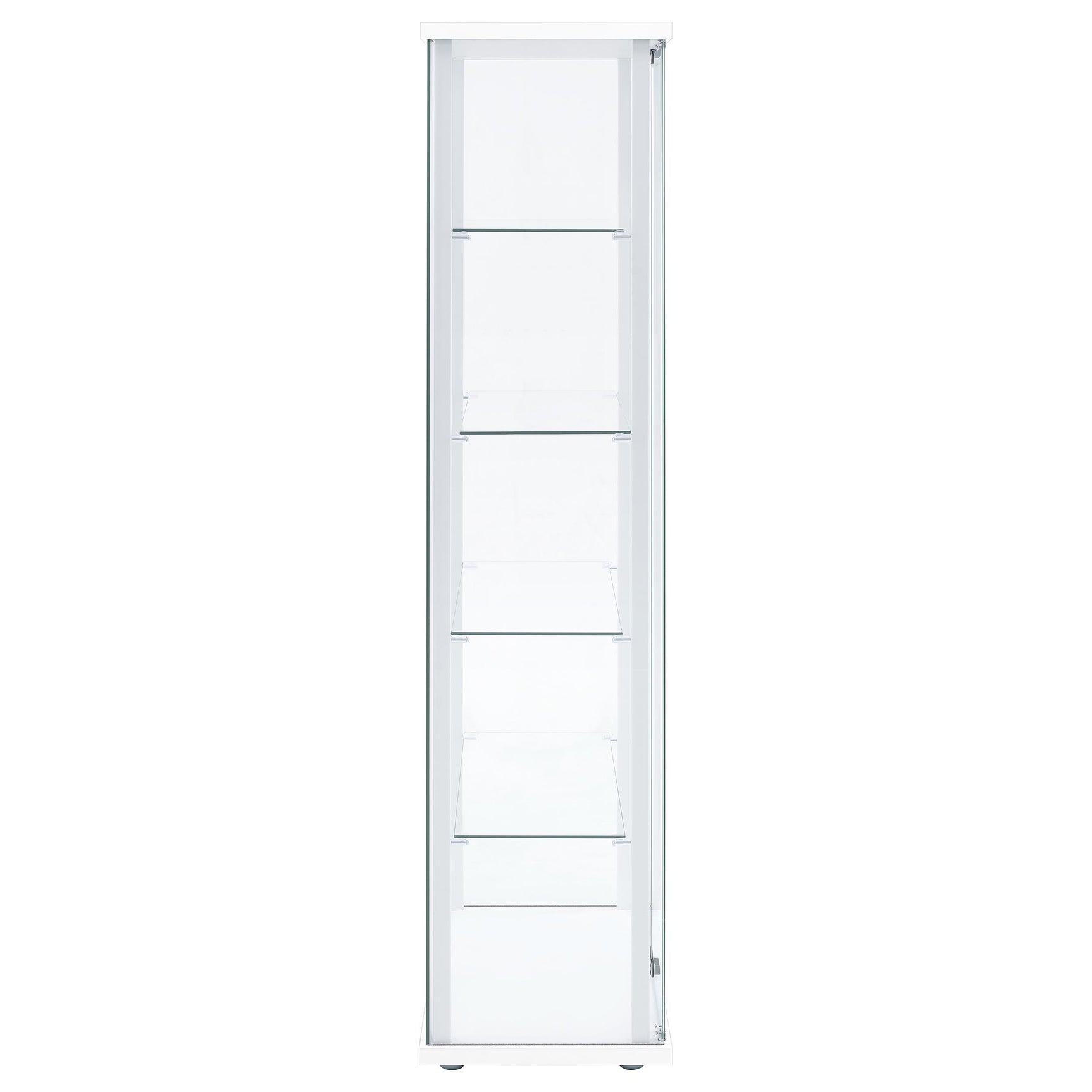 Delphinium White 4-Shelf Clear Glass Curio Display Cabinet - Ornate Home