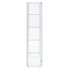 Delphinium White 4-Shelf Clear Glass Curio Display Cabinet - Ornate Home