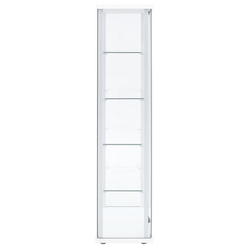 Delphinium White 4-Shelf Clear Glass Curio Display Cabinet - Ornate Home