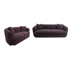 Delroy Aubergine Stationary Sofa Set - Ornate Home
