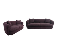Delroy Aubergine Stationary Sofa Set - Ornate Home