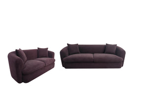 Delroy Aubergine Stationary Sofa Set - Ornate Home