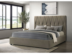 Delsea Light Brown Upholstered Eastern King Platform Bed - Ornate Home