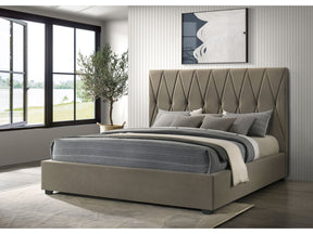 Delsea Light Brown Upholstered Eastern King Platform Bed - Ornate Home