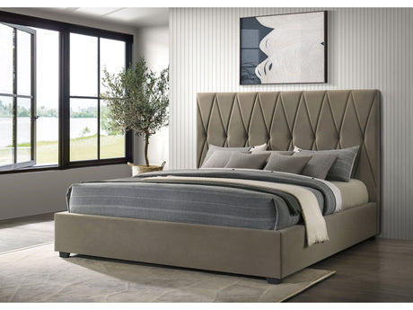 Delsea Light Brown Upholstered Eastern King Platform Bed - Ornate Home