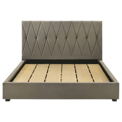 Delsea Light Brown Upholstered Eastern King Platform Bed - Ornate Home