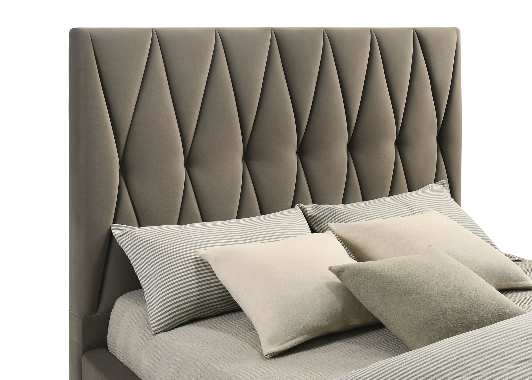 Delsea Light Brown Upholstered Eastern King Platform Bed - Ornate Home