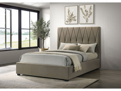 Delsea Light Brown Upholstered Queen Panel Platform Bed - Ornate Home
