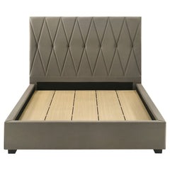Delsea Light Brown Upholstered Queen Panel Platform Bed - Ornate Home