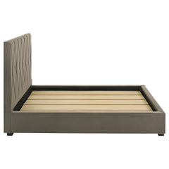 Delsea Light Brown Upholstered Queen Panel Platform Bed - Ornate Home