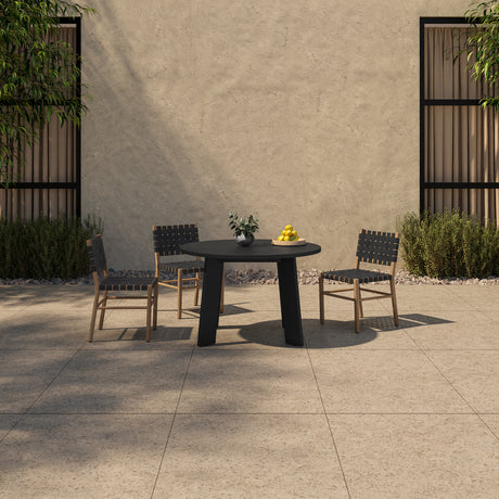 Delta Black Round Outdoor Dining Table - Ornate Home