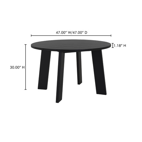 Delta Black Round Outdoor Dining Table - Ornate Home