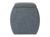 Delta Blue Fabric Ottoman - Ornate Home