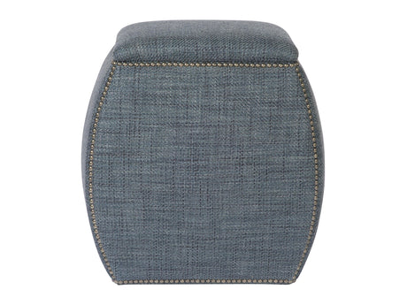 Delta Blue Fabric Ottoman - Ornate Home