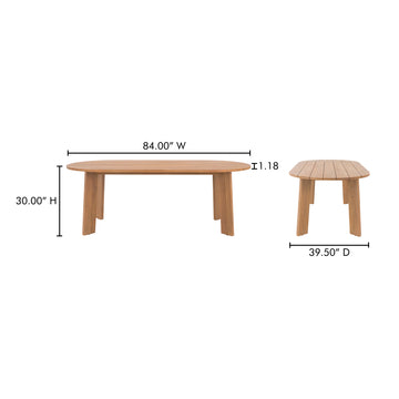 Delta Natural Oval Outdoor Dining Table - Ornate Home