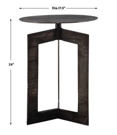 Deltoid Gunmetal Accent Table - Ornate Home