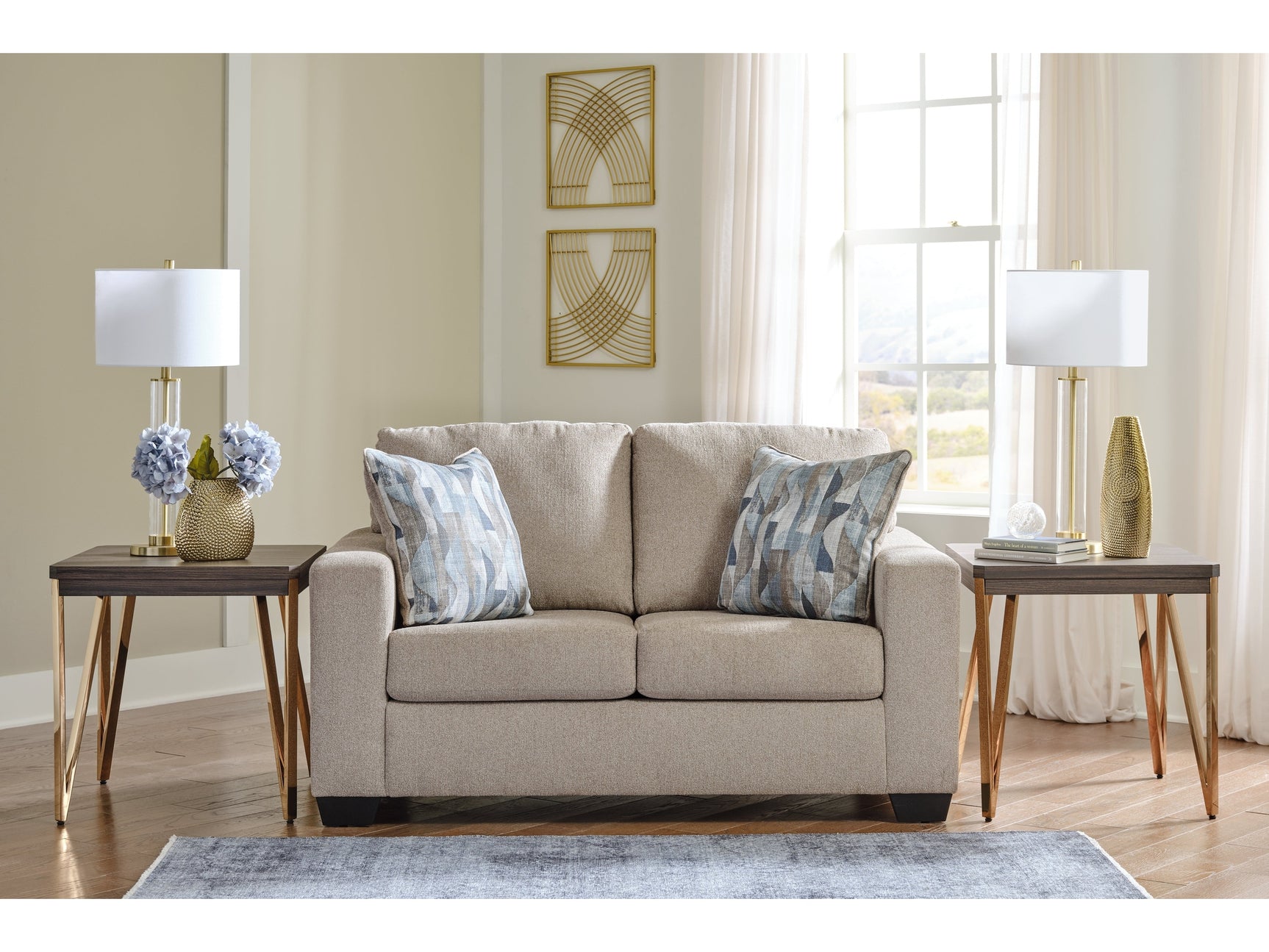 Deltona Parchment Loveseat - Ornate Home
