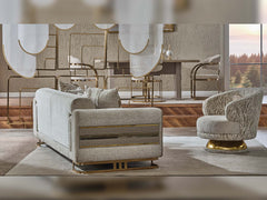 Delux Cream Convertible Sofa - Ornate Home