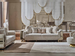 Delux Cream Convertible Sofa - Ornate Home