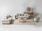 Delux Cream Convertible Loveseat