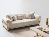 Delux Cream Convertible Loveseat