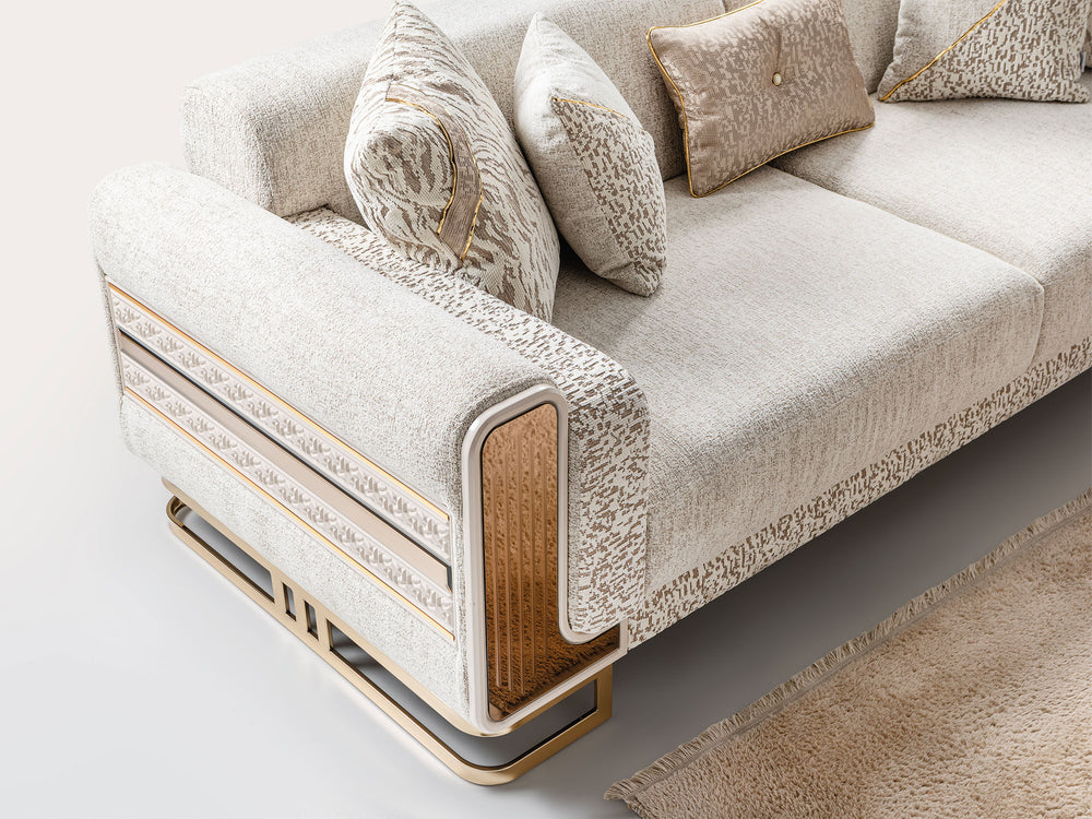 Delux Cream Convertible Loveseat