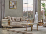 Delux Cream Convertible Loveseat