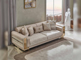 Delux Cream Convertible Loveseat
