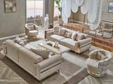 Delux Cream Convertible Loveseat