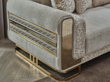 Delux Cream Convertible Loveseat