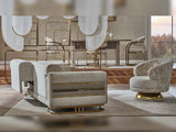Delux Cream Convertible Loveseat