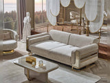 Delux Cream Convertible Loveseat