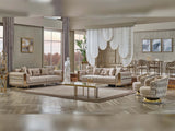 Delux Cream Convertible Loveseat