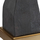 Demelo Black/Brown Stacked Wood Table Lamp - Ornate Home