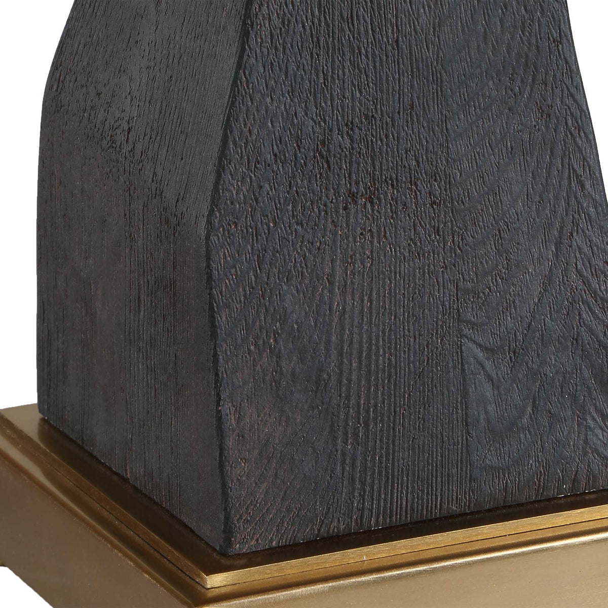 Demelo Black/Brown Stacked Wood Table Lamp - Ornate Home