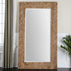 Demetria Woodtone Oversized Wooden Mirror - Ornate Home