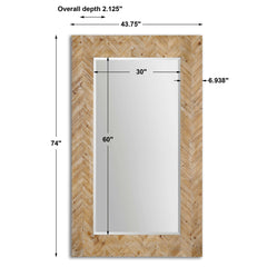 Demetria Woodtone Oversized Wooden Mirror - Ornate Home