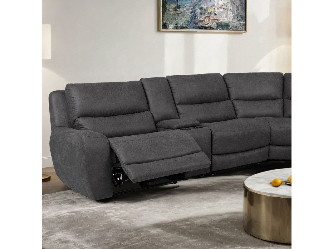 Demetrius Granite Gray Power Sectional - Ornate Home