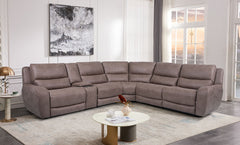 Demetrius Slate Brown Power Sectional - Ornate Home
