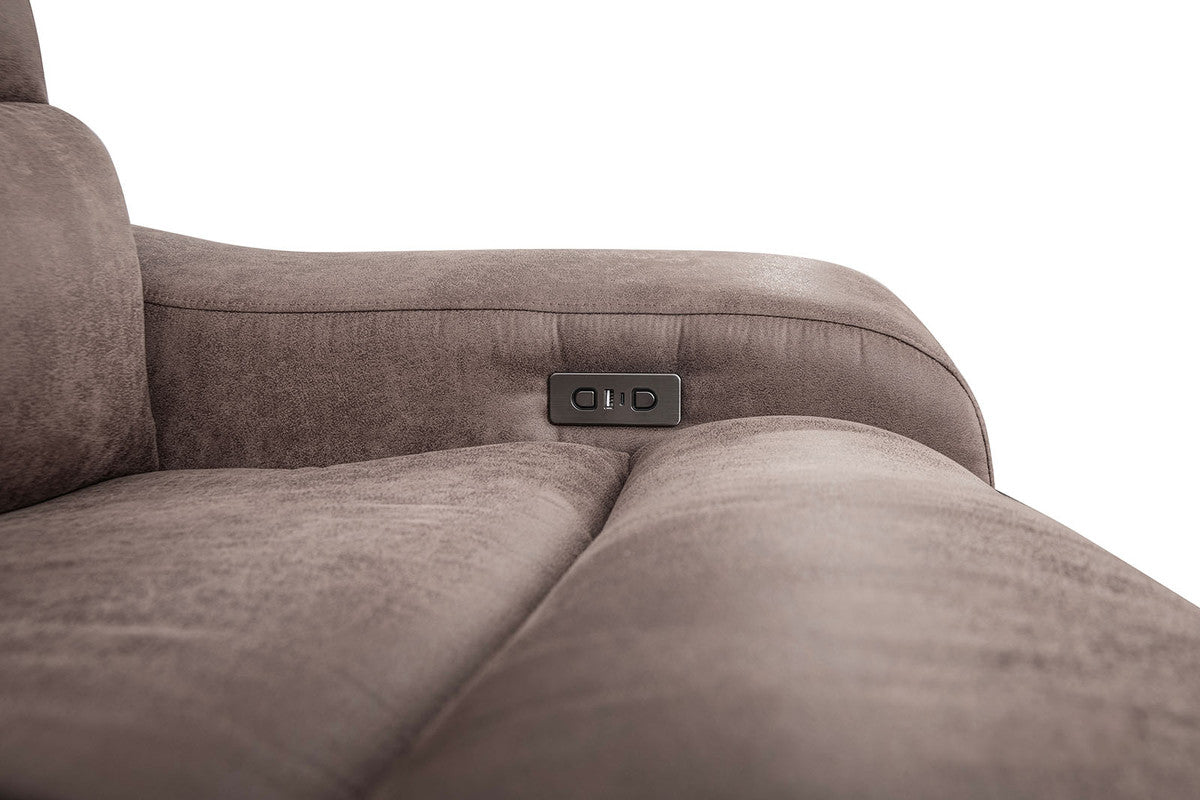 Demetrius Slate Brown Power Sectional - Ornate Home