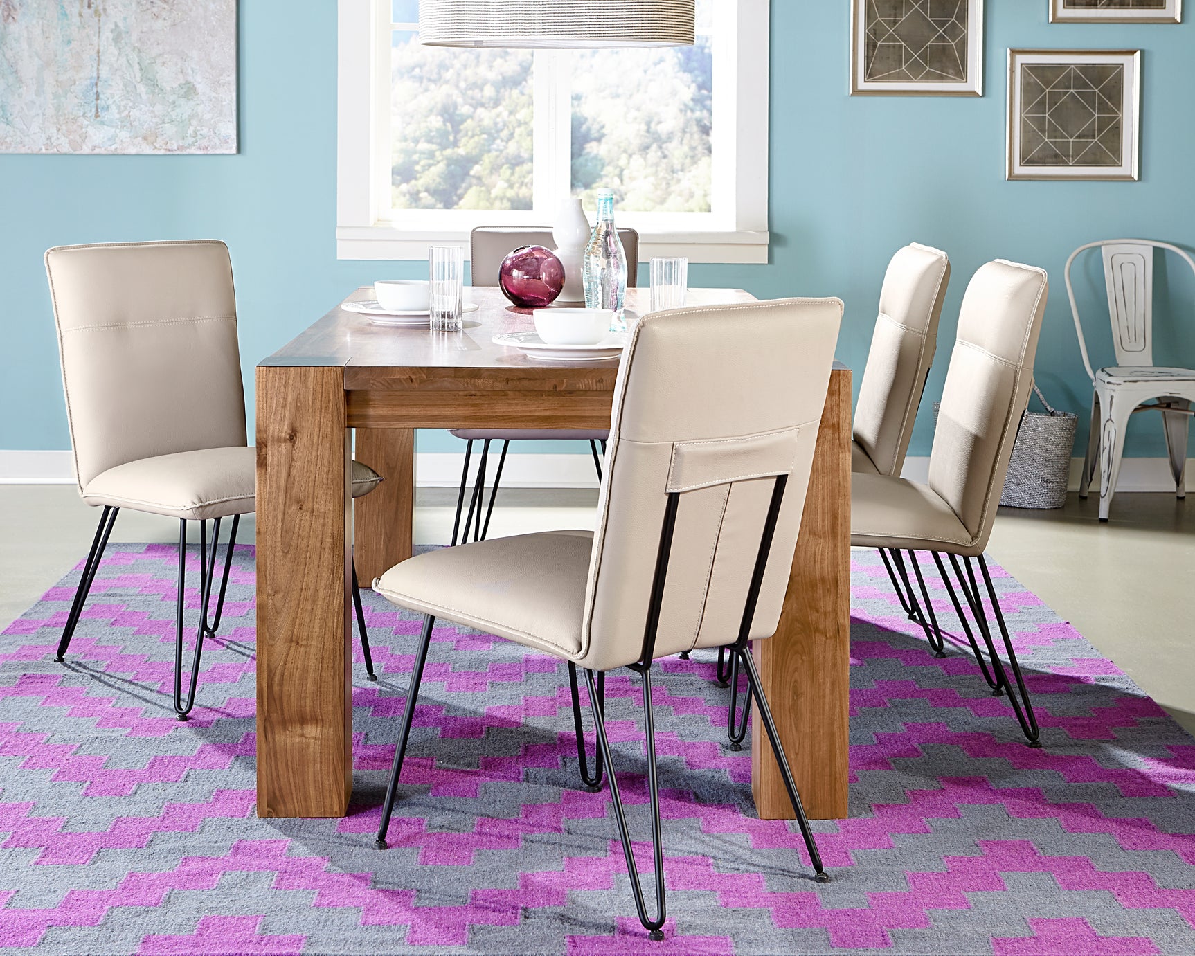 Demi Hairpin Leg Modern Dining Chair in Taupe (Set of 2) - Ornate Home