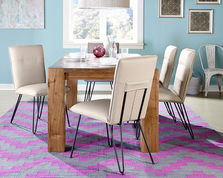 Demi Hairpin Leg Modern Dining Chair in Taupe (Set of 2) - Ornate Home