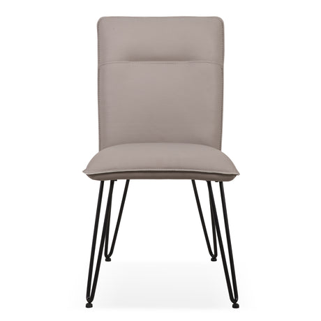 Demi Hairpin Leg Modern Dining Chair in Taupe (Set of 2) - Ornate Home