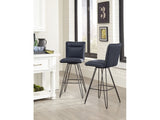 Demi Hairpin Leg Swivel Bar Stool in Cobalt (Set of 2) - Ornate Home